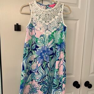 Lilly Pulitzer Floral Mini Dress - Pink and Blue